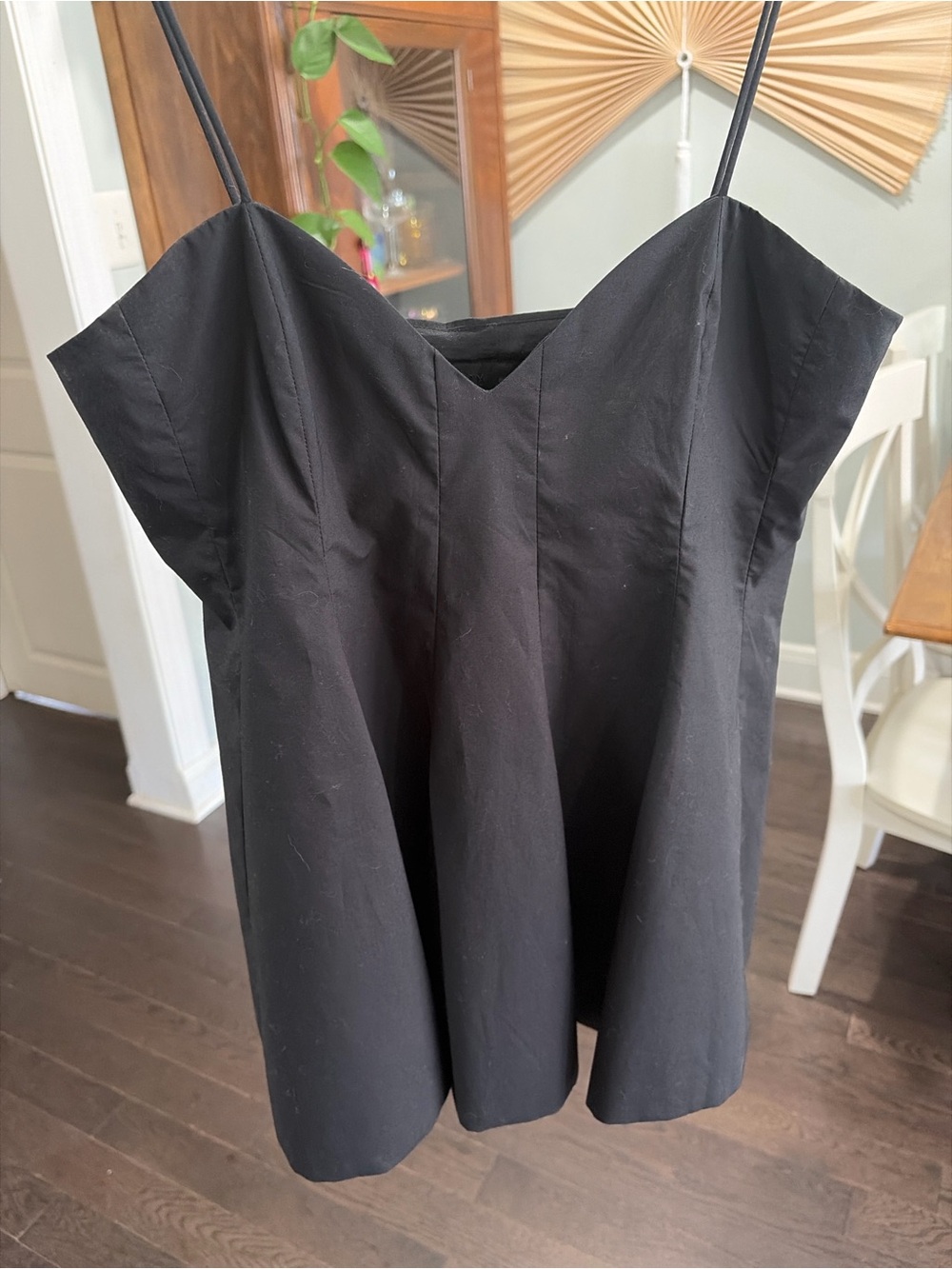 Zara NWT Black Spaghetti Strap Women's Peplum Top